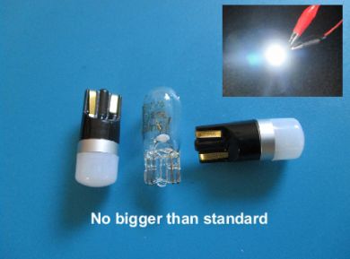 501 Diffused lens white LED bulb Neg